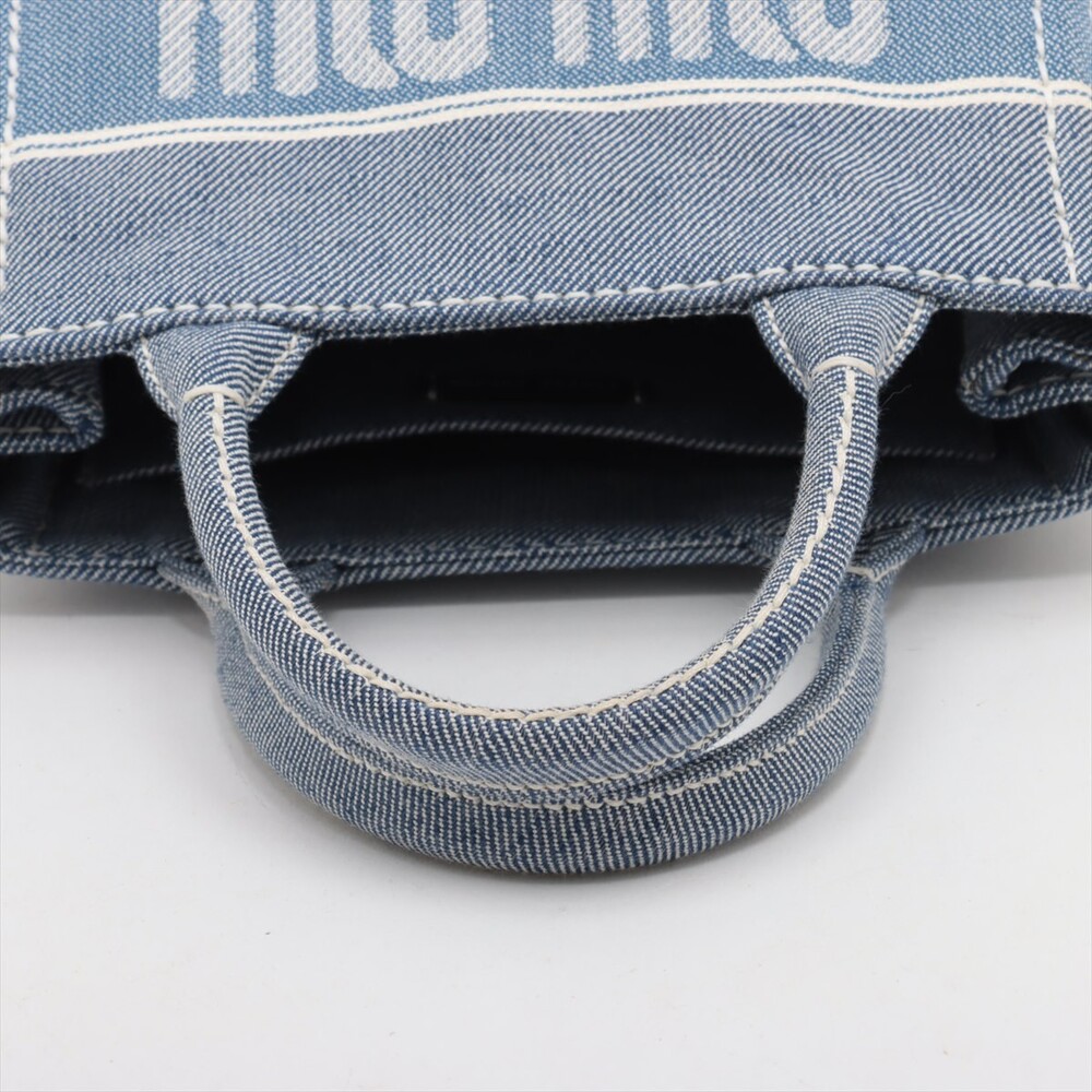 Miu Canvas 2 Way Handbag Blue #164855M86B - Picture 5 of 12